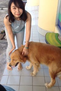 Young woman with dog