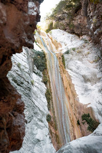 Scenic view of waterfall