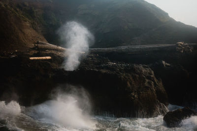 Scenic view of waterfall