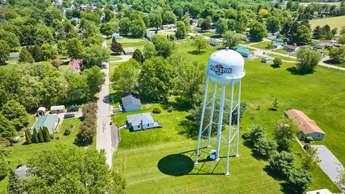 High angle view of golf course