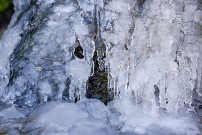 Close-up of frozen water