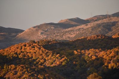 Scenic view of mountains against clear sky