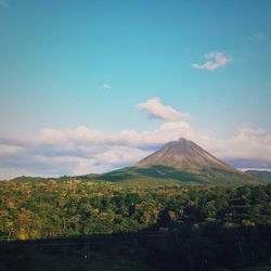 View of landscape against cloudy sky