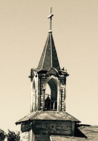 Low angle view of church against sky