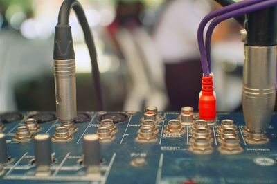 Close-up of objects on table