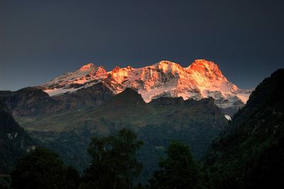 Scenic view of mountains against clear sky