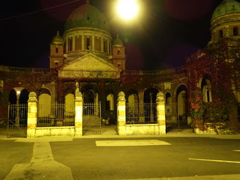 Exterior of church at night