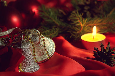 Close-up of illuminated christmas lights