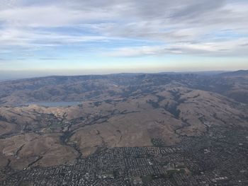 High angle view of landscape against sky