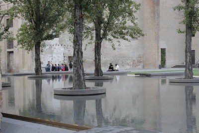 Group of people on rainy day