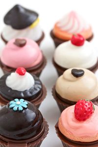 Close-up of cupcakes on table