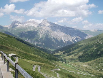 Scenic view of landscape against cloudy sky