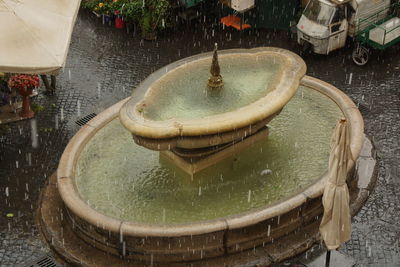 High angle view of fountain