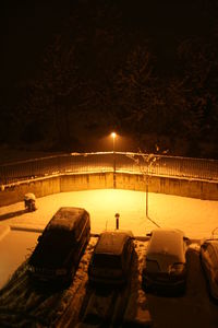 View of illuminated bridge at night