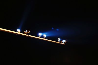 Illuminated lights at night