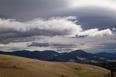 Scenic view of mountains against sky