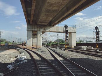 Railroad tracks against sky