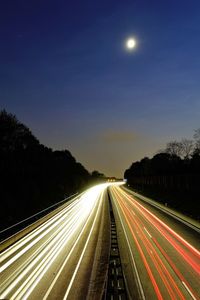 Light trails on highway at night