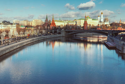 Bridge over river in city