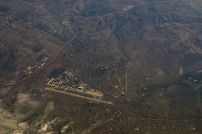 High angle view of agricultural field