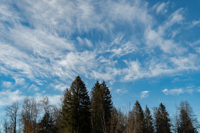 Einsiedeln area, canton schwyz, switzerland, february 20, 2023 interesting cloud shapes in the sky 