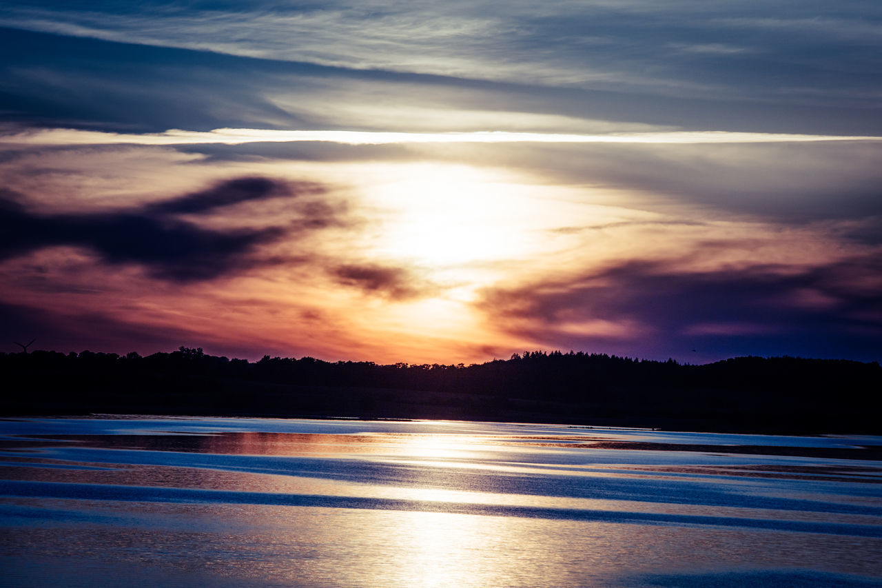 SCENIC VIEW OF SUNSET OVER SEA