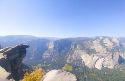 Scenic view of mountains against clear sky
