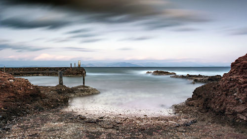 View of sea against cloudy sky