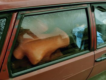 Close-up of car window