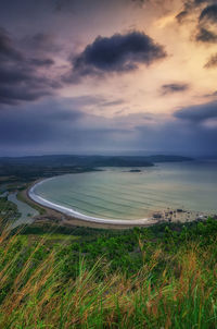 Scenic view of landscape against sky during sunset