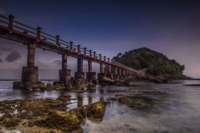 Bridge over river against sky