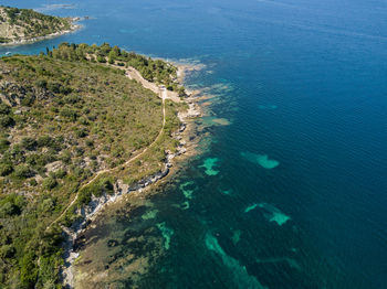 High angle view of beach