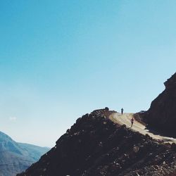 Scenic view of mountains against clear sky