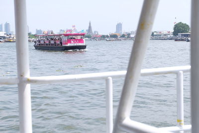 Boats sailing in river