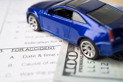 Close-up of toy car