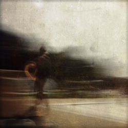 Blurred motion of woman