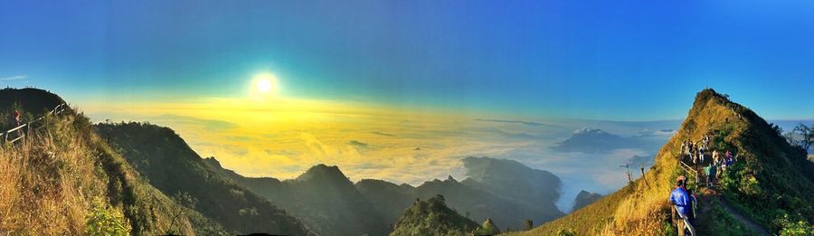 Panoramic view of landscape against sky during sunset