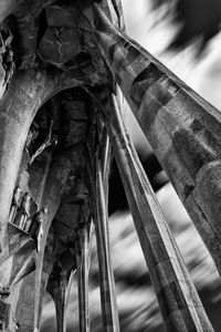 Low angle view of old structure against sky