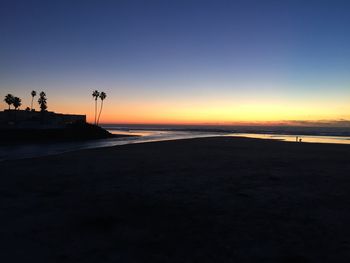 Scenic view of sea at sunset