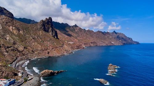 Roques de las bodegas tenerife spain drone photo