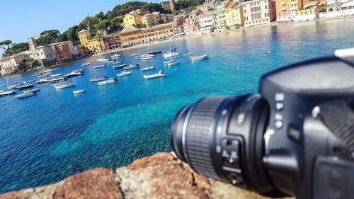 View of boats in sea