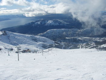 Scenic view of snowcapped mountains