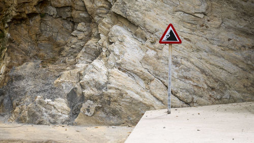 Information sign on rock