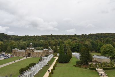 Panoramic view of garden against sky