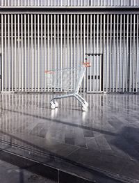 Shopping cart on footpath