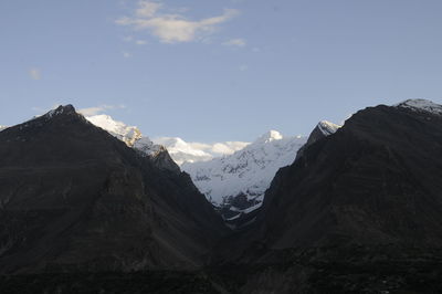 Scenic view of mountains against sky