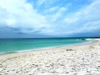 Scenic view of beach against sky