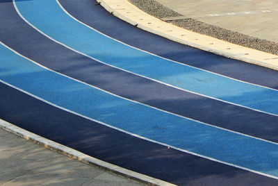 High angle view of track and field