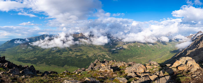 Panoramic view of landscape against sky