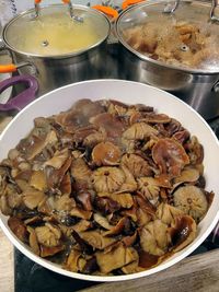 High angle view of food in bowl